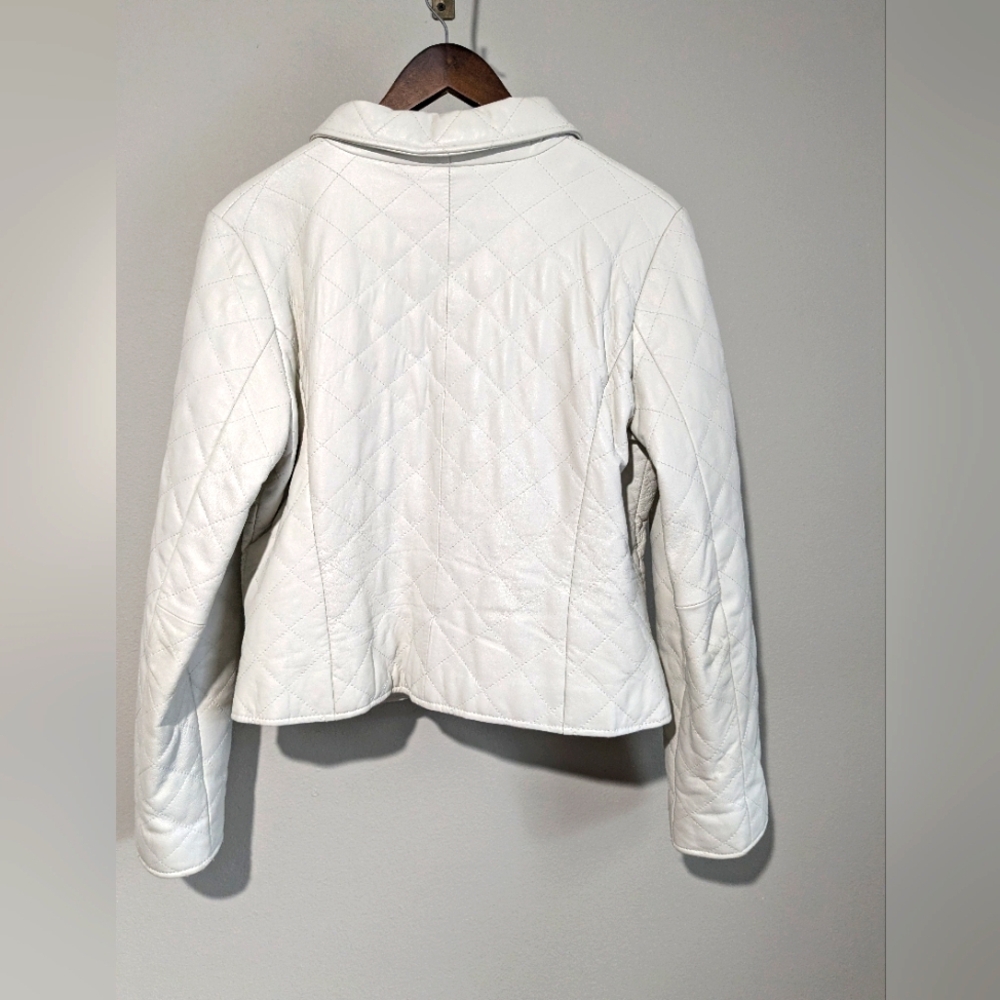 Wilsons Leather White Quilted Jacket - Picture 8 of 16
